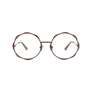 Chloé Round-Frame Metal Optical Frames Brown Womens
